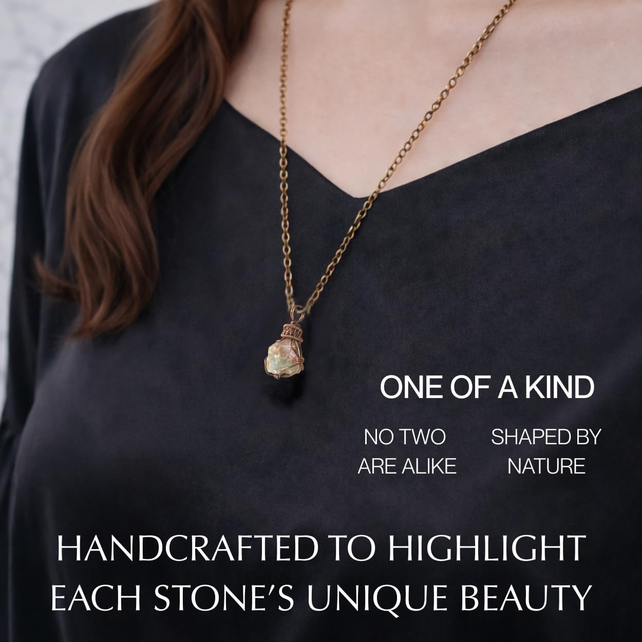 Designs by Nature Gems Necklace for Women - Designer Pendant Necklace - Antique Bronze Chain