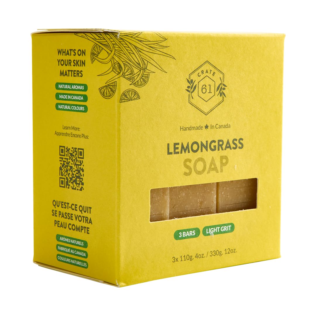 Crate 61 Organics, Handmade in Canada, Plant Based Natural Bar Soap Cold Pressed For Face & Body, w/Premium Essential Oils, For Men & Women 3 Pack (Ginger Cardamom)