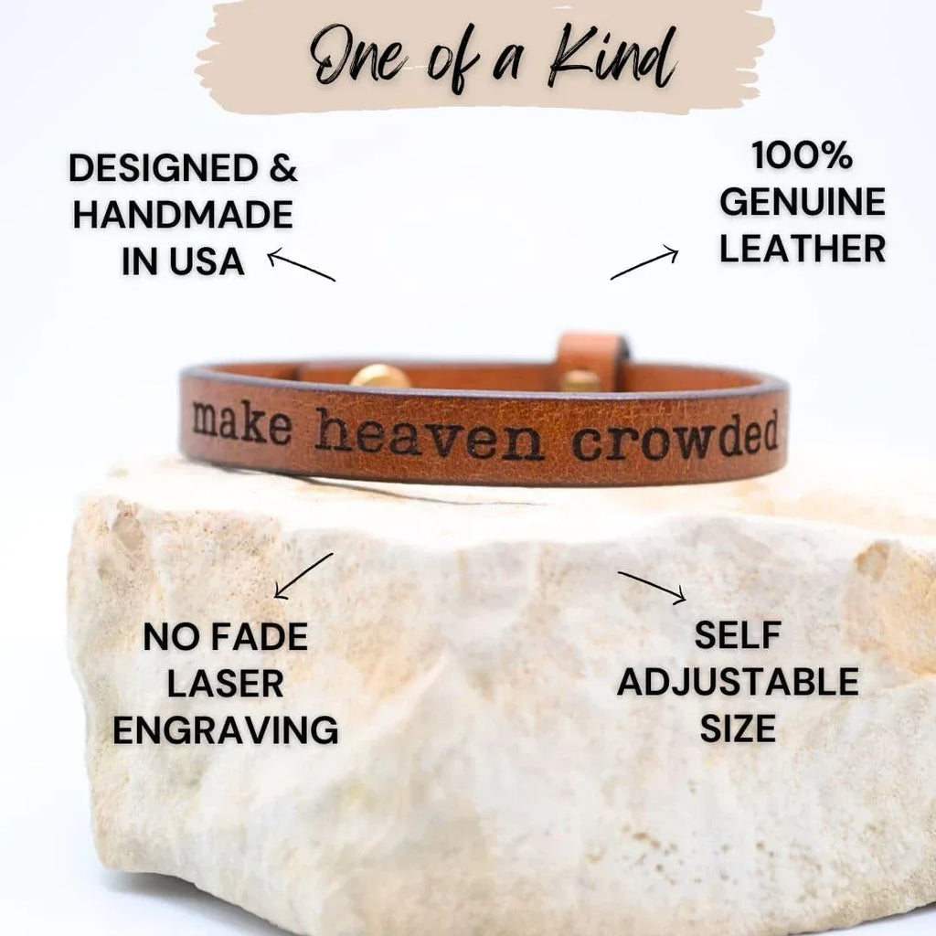 Christian Leather Bracelet for Men & Women – Handmade Adjustable Genuine Leather Bible Bracelet – Inspirational Religious Gift – Made in USA - Handmade Lifestyle Shop