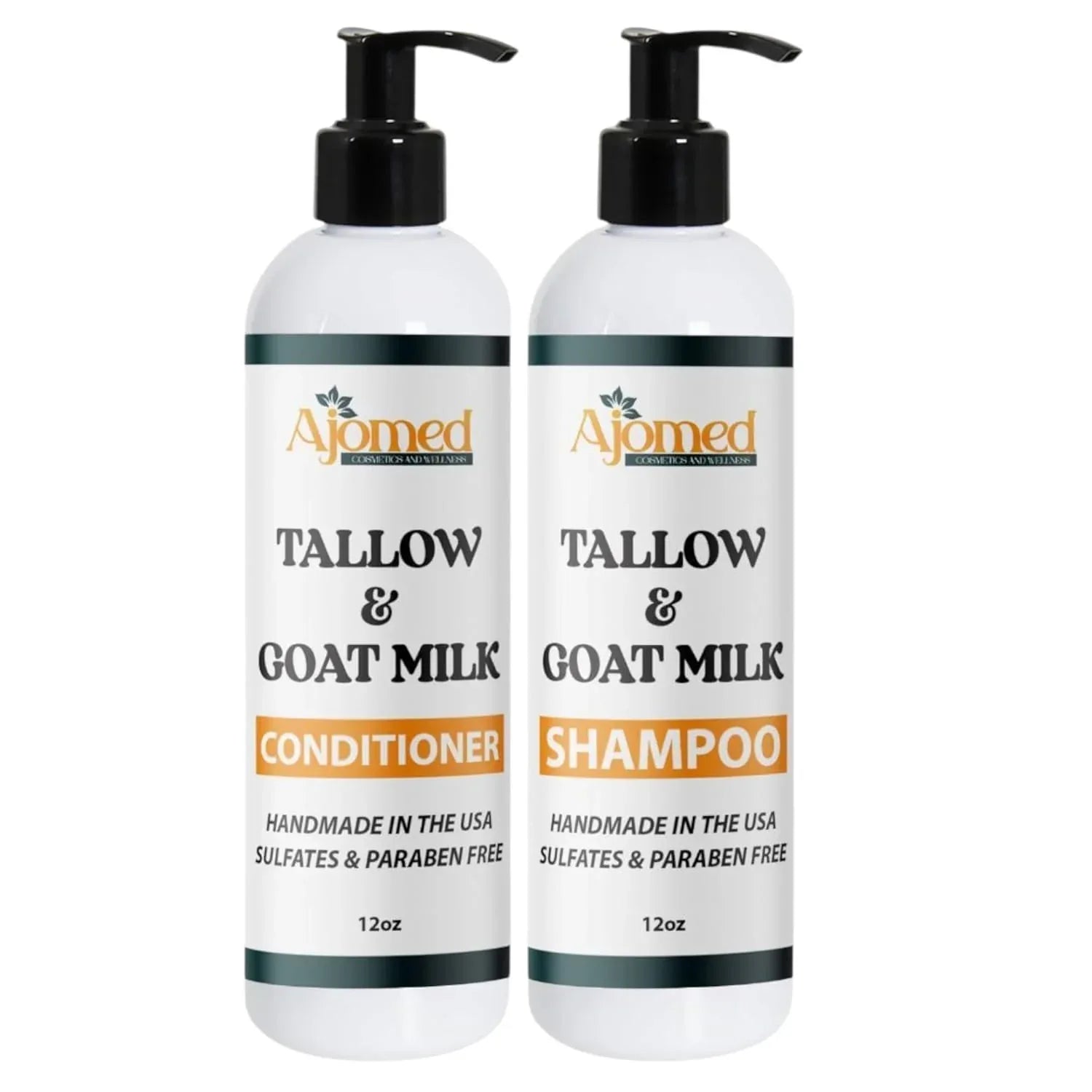 Beef Tallow & Goat Milk Shampoo and Conditioner Set - Handmade Hair Care for Thinning Relief, Sea Moss Shampoo and Conditioner, Thickening Formula for Hair Regrowth (Shampoo & Conditioner 8 Oz) - Handmade Lifestyle Shop
