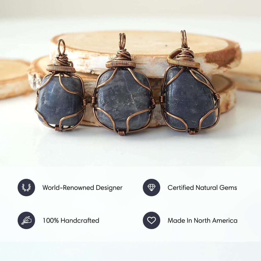 Designs by Nature Gems Necklace for Women - Designer Pendant Necklace - Antique Bronze Chain