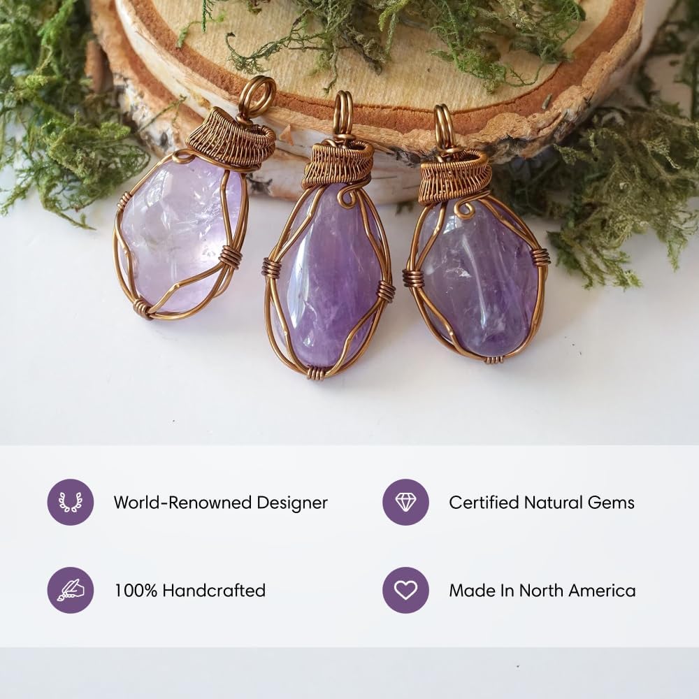 Designs by Nature Gems Necklace for Women - Designer Pendant Necklace - Antique Bronze Chain