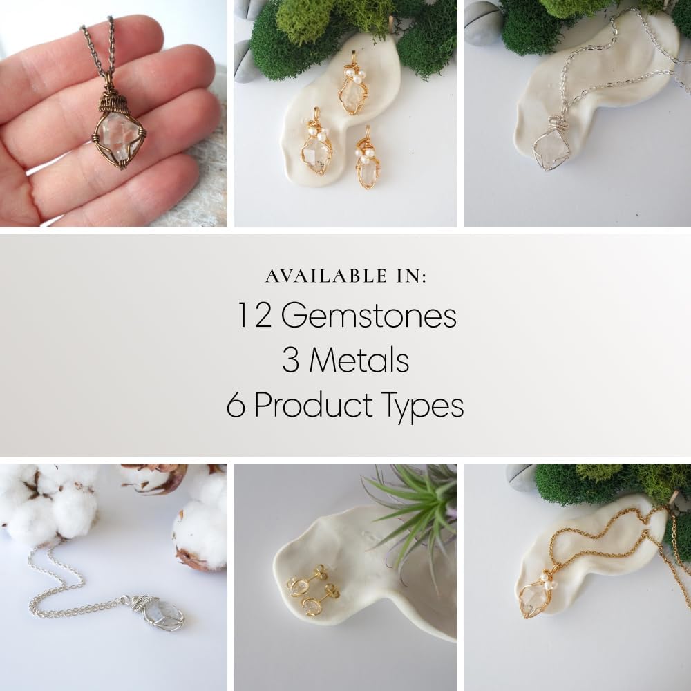 Designs by Nature Gems Necklace for Women - Designer Pendant Necklace - Antique Bronze Chain