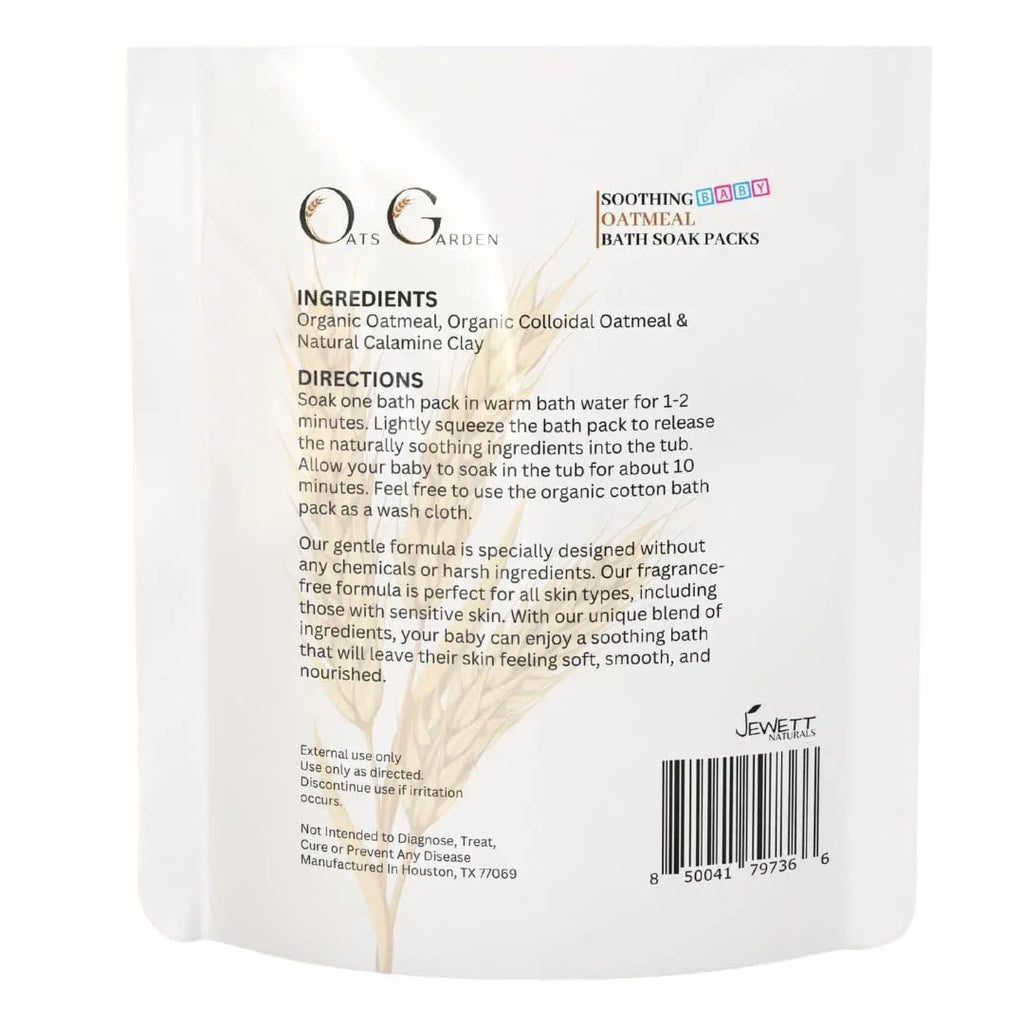 Oats Garden - Baby Oatmeal Bath Soak - Organic Oatmeal, Colloidal Oatmeal & Calamine Clay for Eczema Relief - No Mess Soak Bags, 10 Pack (1 oz each) - Soothes Irritated Skin for Babies & Children - Handmade Lifestyle Shop