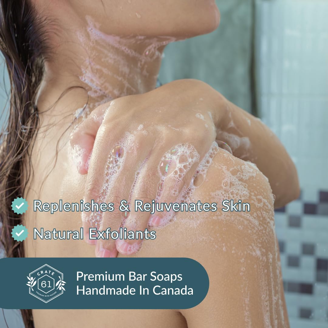 Crate 61 Organics, Handmade in Canada, Plant Based Natural Bar Soap Cold Pressed For Face & Body, w/Premium Essential Oils, For Men & Women 3 Pack (Ginger Cardamom)