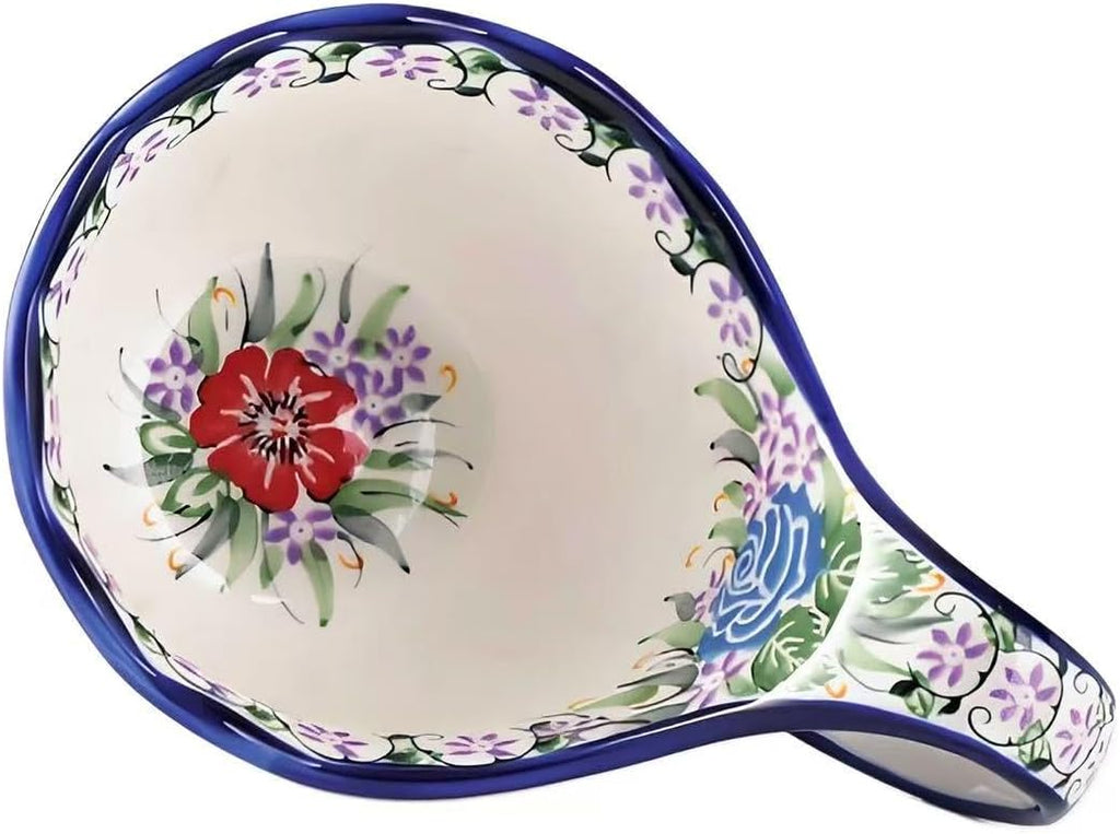 ALMA Handpainted Soup Bowl with Handle, 18.6oz Ceramic Cereal Bowl, Microwave &Dishwasher Safe,Loop Handle Bowl Great for Soup, Chili, Stew, Ice cream
