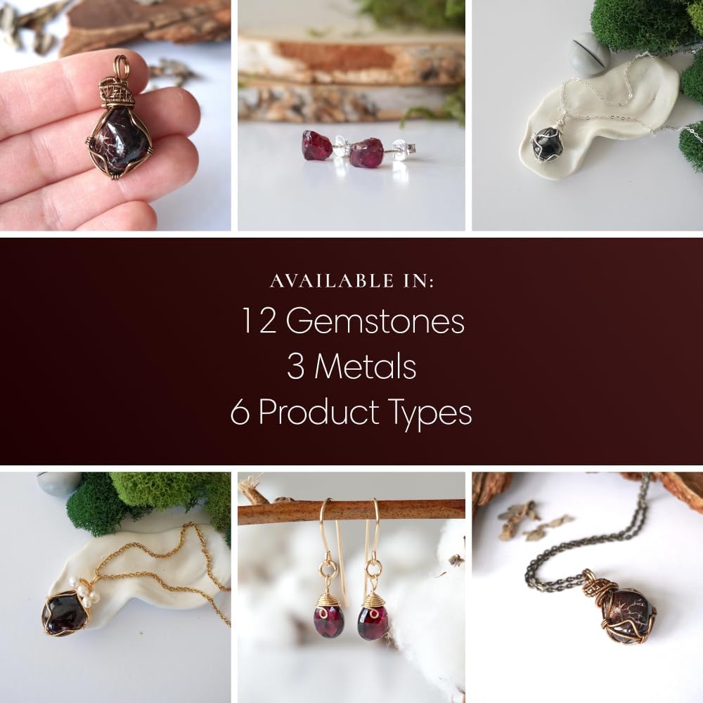 Designs by Nature Gems Necklace for Women - Designer Pendant Necklace - Antique Bronze Chain