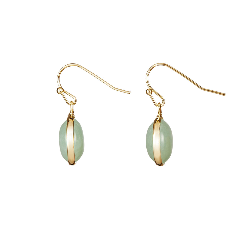 Green Earrings for Women – Dainty Gold Dangle – Real Jade -Sage - Light – Pale – Dark - Green Stone – Rose Quartz Pink Crystal Genuine – Natural Gemstone - Dainty -Short -Drop and Dangle – Lightweight - Unique Anniversary Birthday Gifts for Wife – Teacher