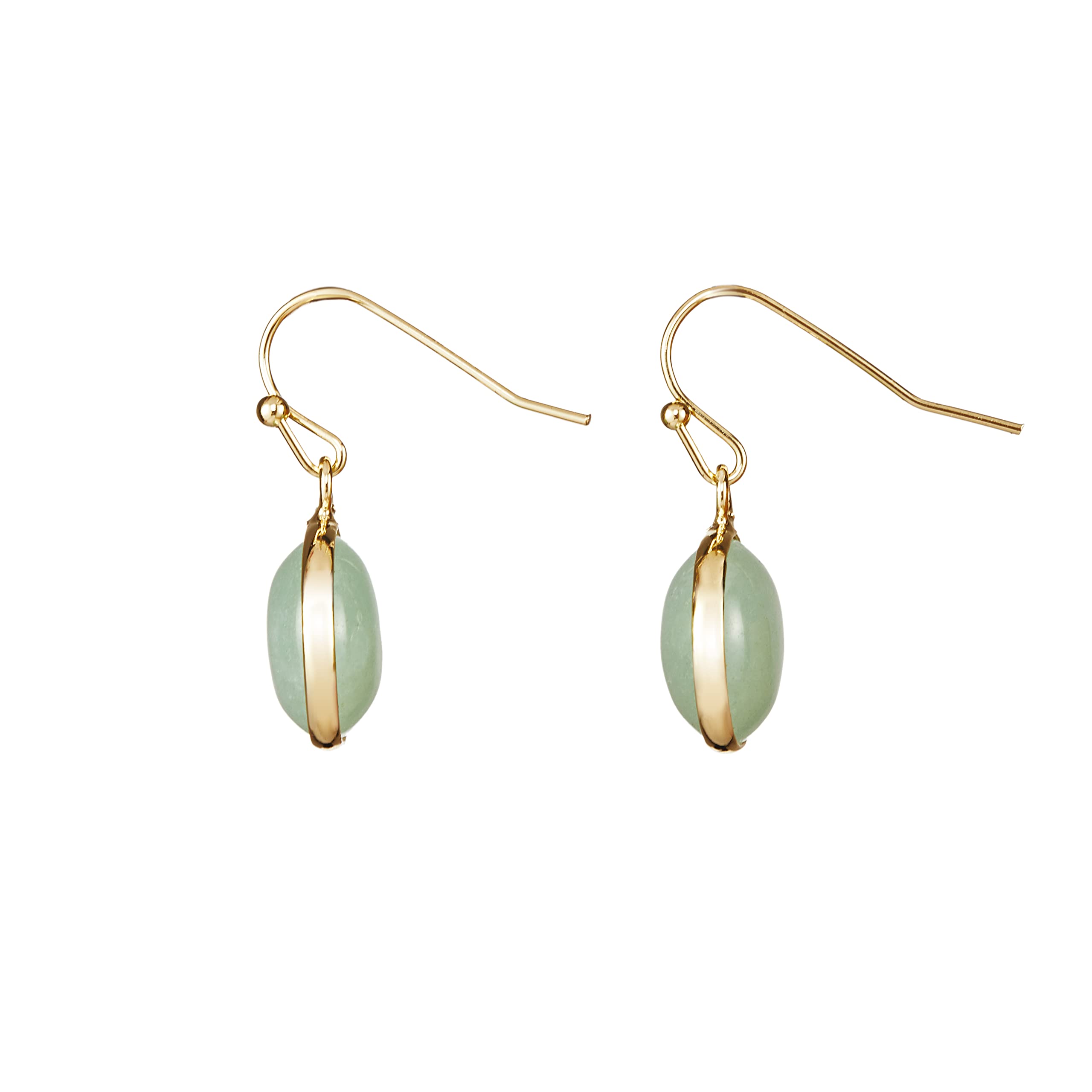 Green Earrings for Women – Dainty Gold Dangle – Real Jade -Sage - Light – Pale – Dark - Green Stone – Rose Quartz Pink Crystal Genuine – Natural Gemstone - Dainty -Short -Drop and Dangle – Lightweight - Unique Anniversary Birthday Gifts for Wife – Teacher