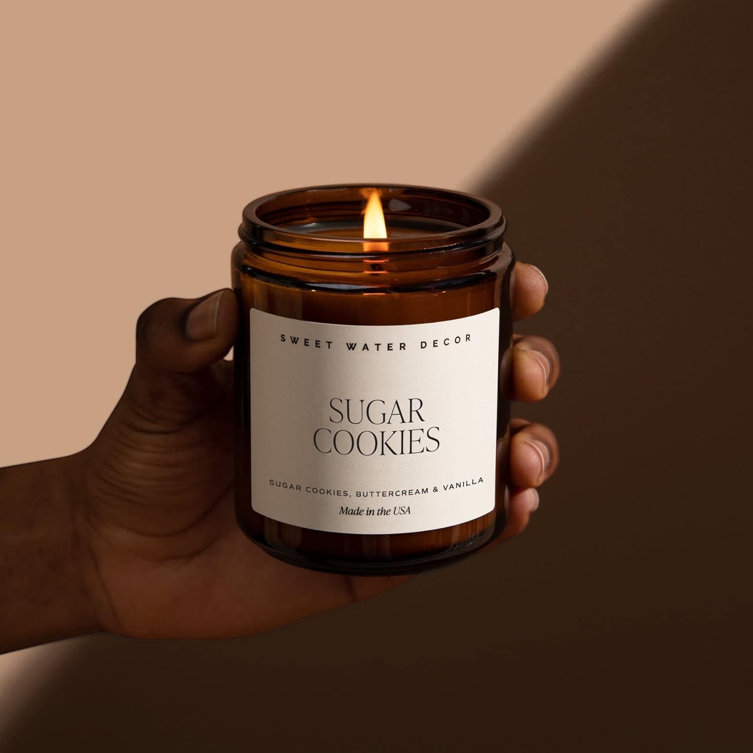 Sweet Water Decor Warm and Cozy Soy Candle - Orange Peel, Cinnamon, Ginger and Clove Scented Candles for Home - 9oz Amber Jar + Black Lid, 40+ Hour Burn Time, Made in The USA