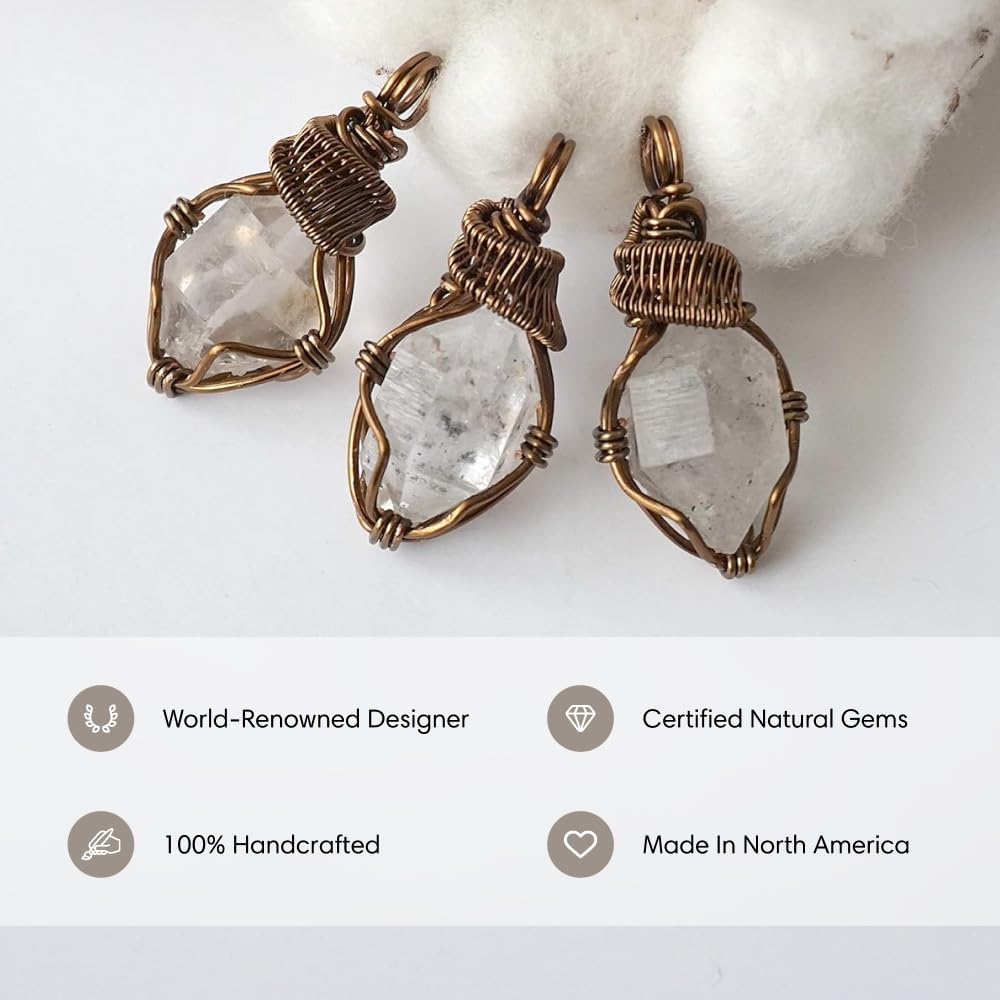 Designs by Nature Gems Necklace for Women - Designer Pendant Necklace - Antique Bronze Chain