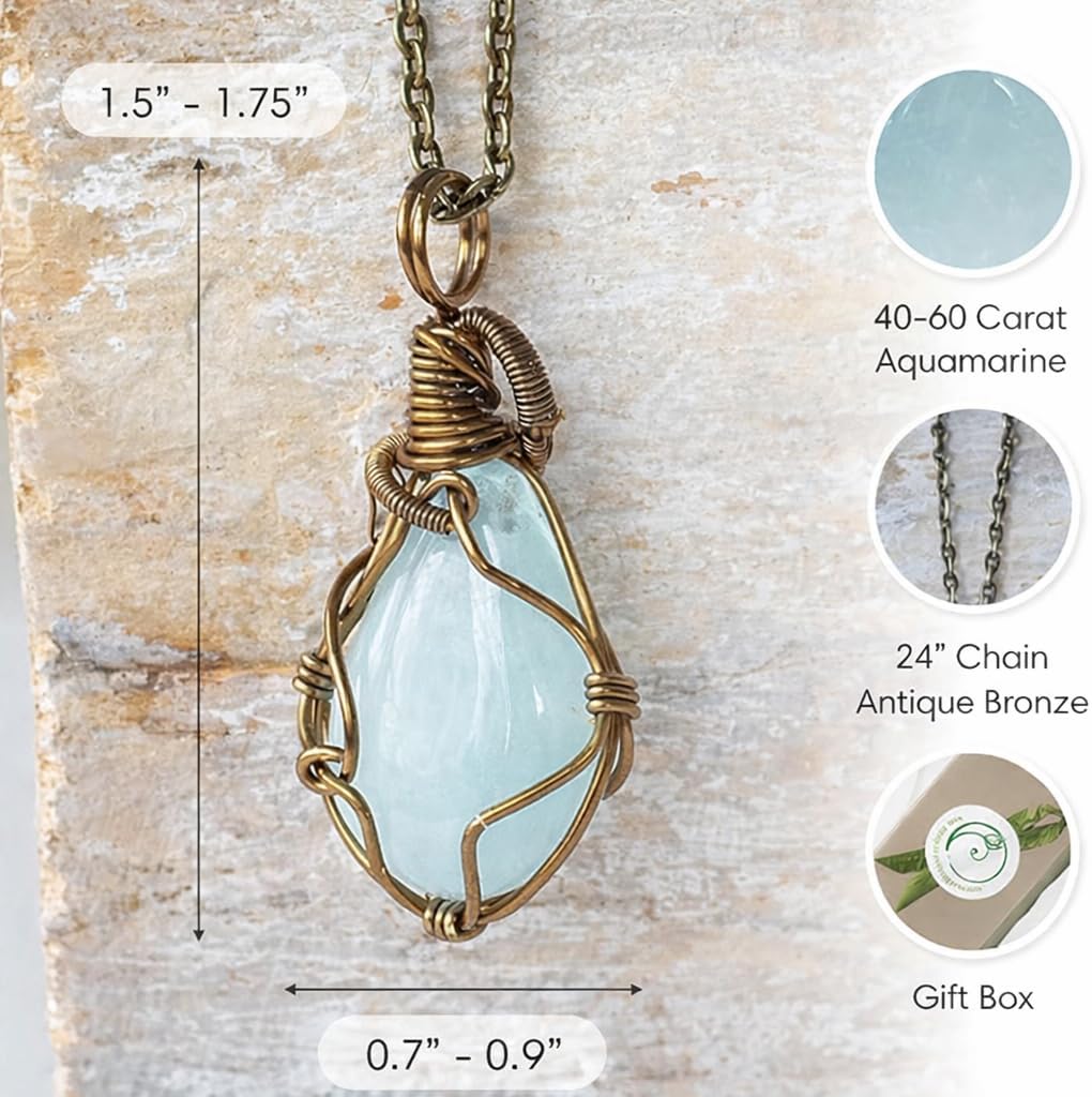 Designs by Nature Gems Necklace for Women - Designer Pendant Necklace - Antique Bronze Chain