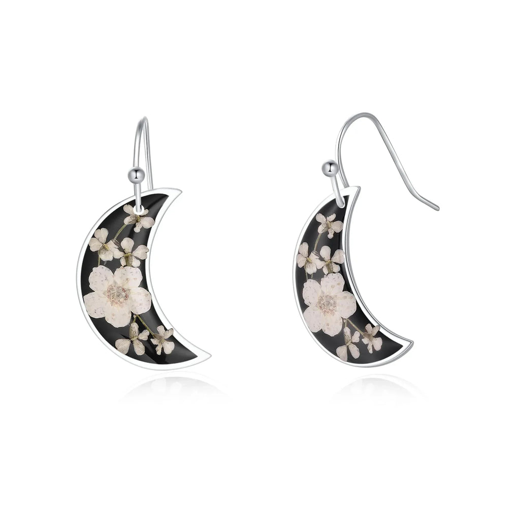 Forget-Me-Not and Queen Anne's Lace Pressed Wildflower Earrings | Pressed Flower Earrings | Handmade Drop and Dangle Earrings | Gift for Woman - Handmade Lifestyle Shop