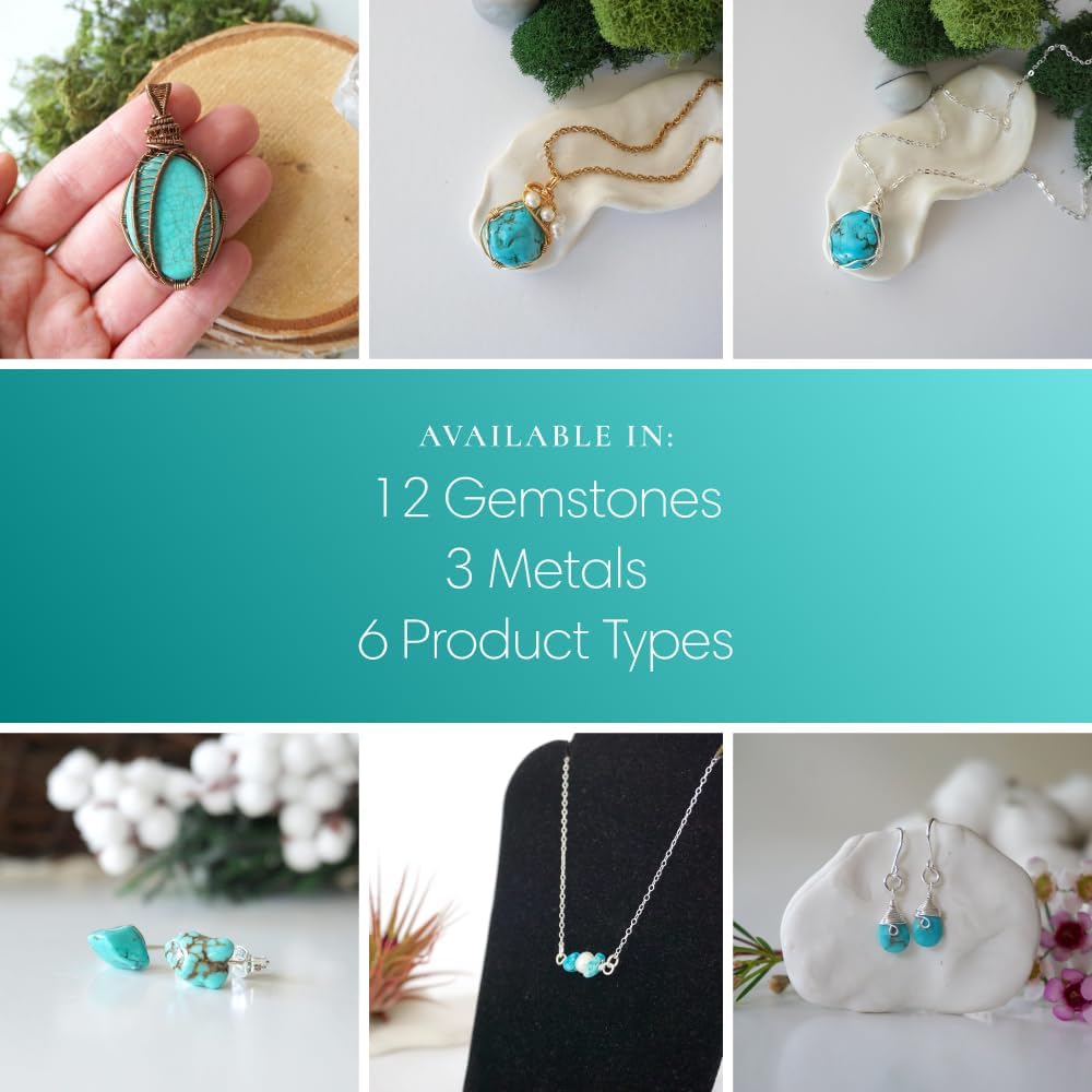 Designs by Nature Gems Necklace for Women - Designer Pendant Necklace - Antique Bronze Chain