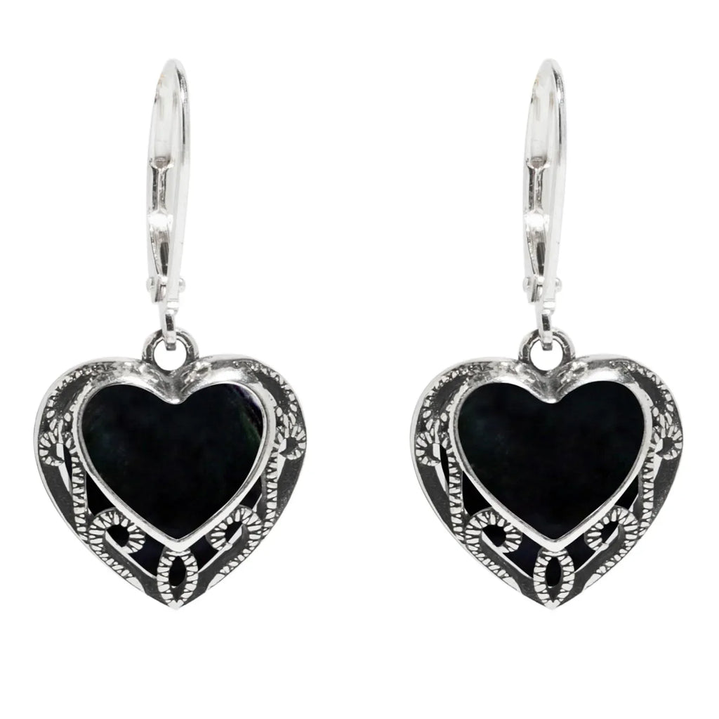 Bottled Up Designs Handmade Homespun Hearts Earrings, Recycled Vintage Glass, Sterling Silver, Eco Friendly, Made in USA, Mothers Day, Women, Anniversary - Handmade Lifestyle Shop