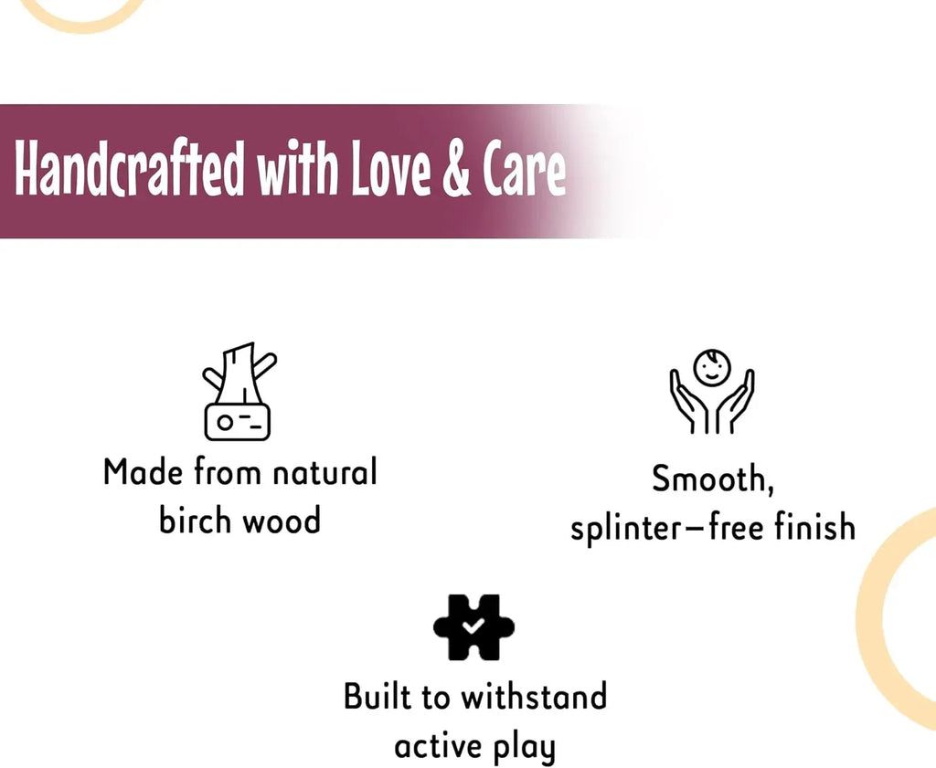 Montessori Wooden Seesaw for Kids | Rock&Roll teeter totter | Balance Board for Toddlers | Indoor Wooden Play Equipment | Handcrafted Wooden Toy for Physical Development | Children Wooden Rocking Toy - Handmade Lifestyle Shop