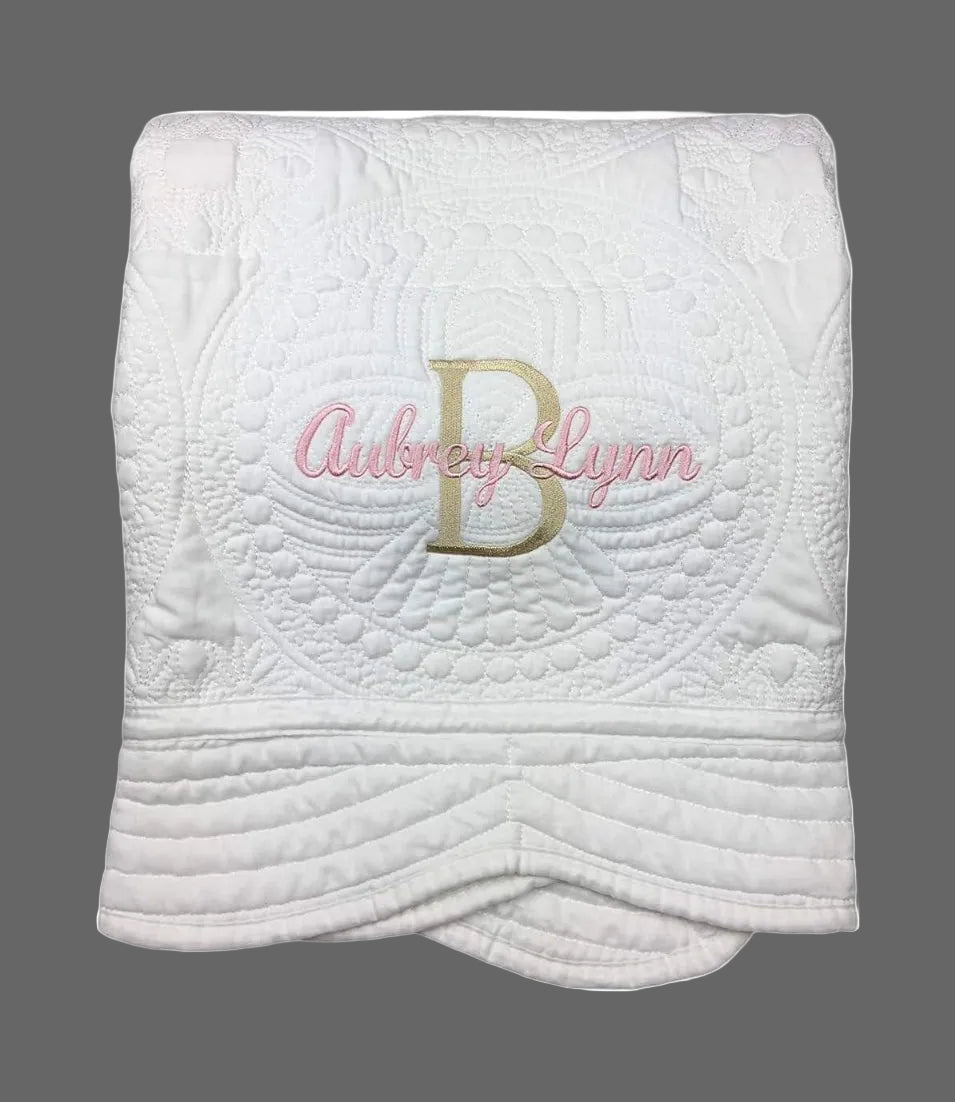 Personalized Baby Quilt Blankets Monogrammed Blankets for Kids baby blankets for girls embroidered baby gifts soft for toddler girl or boy Crib size four seasons Color Options - Handmade Lifestyle Shop