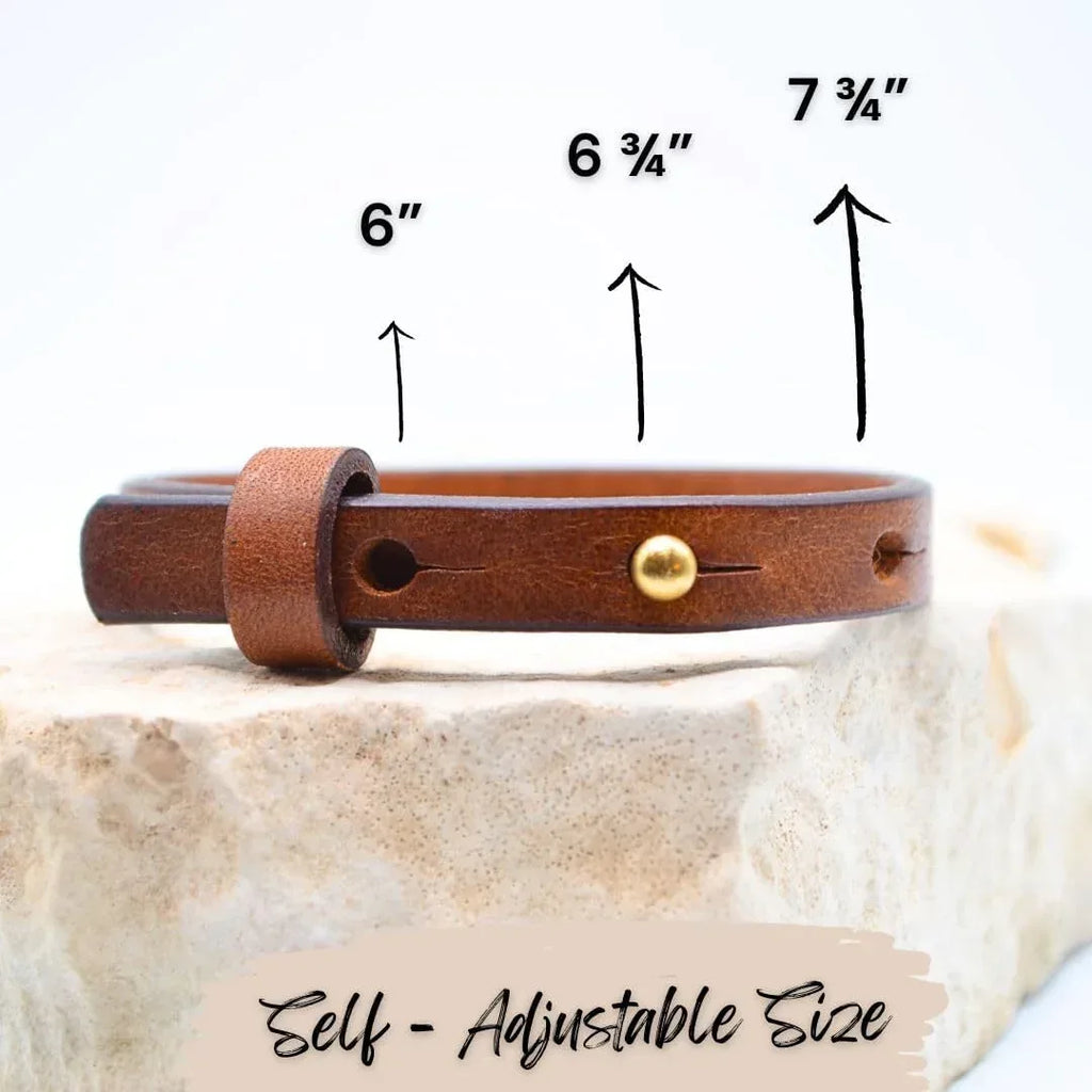 Christian Leather Bracelet for Men & Women – Handmade Adjustable Genuine Leather Bible Bracelet – Inspirational Religious Gift – Made in USA - Handmade Lifestyle Shop