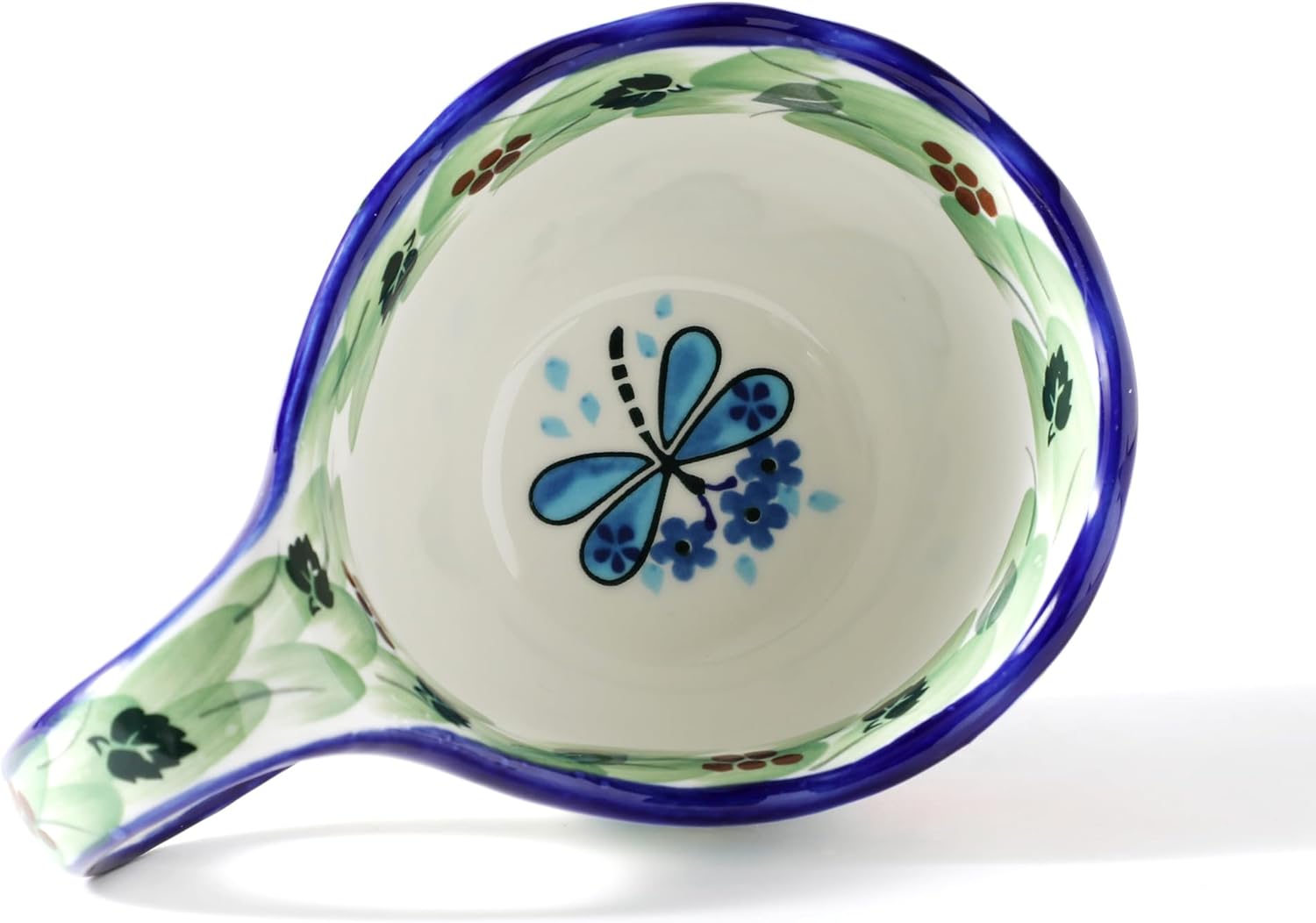 ALMA Handpainted Soup Bowl with Handle, 18.6oz Ceramic Cereal Bowl, Microwave &Dishwasher Safe,Loop Handle Bowl Great for Soup, Chili, Stew, Ice cream