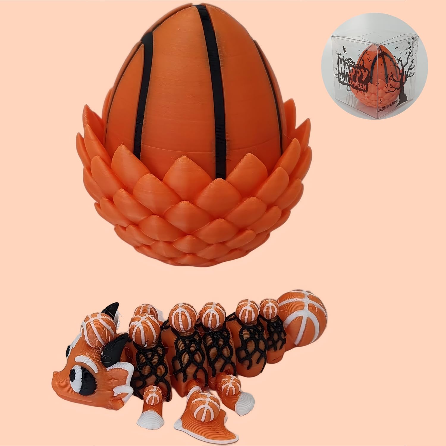 Enchanted 3D Egg with Miniature Inside - Handcrafted Printed Collectible | Fantasy Decor & Gift (Ice Cream Dragon & Egg (Box))