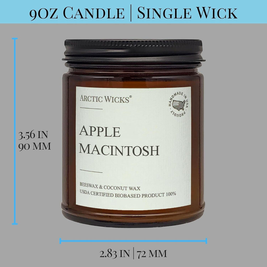 Vanilla Bourbon Candle | Arctic Wicks 9oz Coconut & Beeswax Candles | Scented Non-Toxic Candles for Fall, Winter, Holidays, Gifts For Him, Whiskey Bourbon, Vanilla Candle | USDA Certified Biobased