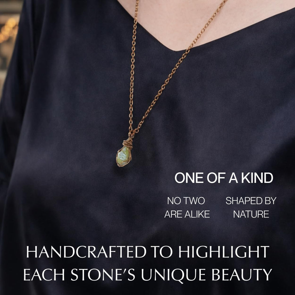 Designs by Nature Gems Necklace for Women - Designer Pendant Necklace - Antique Bronze Chain