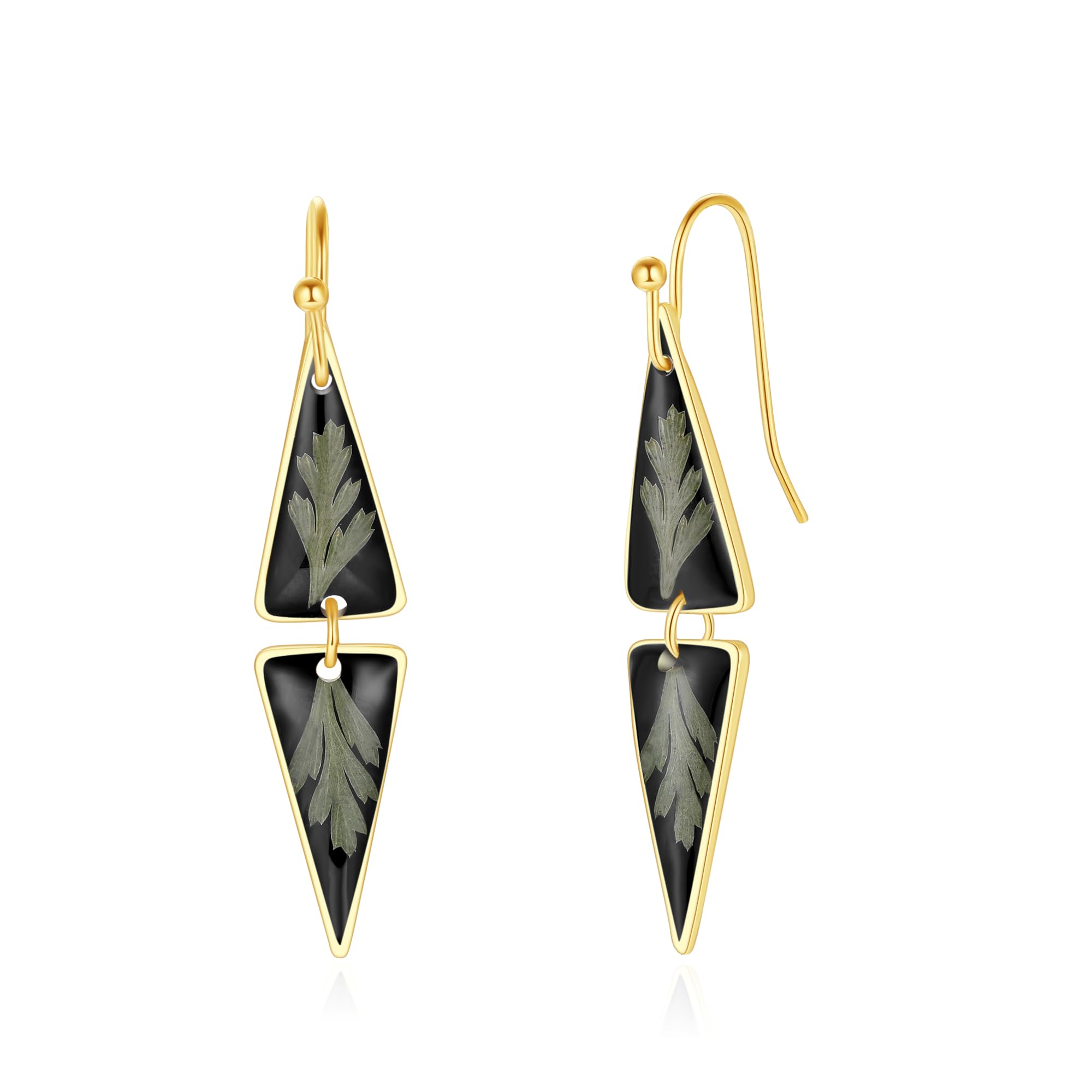 Forget-Me-Not and Queen Anne's Lace Pressed Wildflower Earrings | Pressed Flower Earrings | Handmade Drop and Dangle Earrings | Gift for Woman