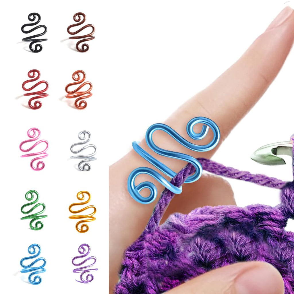 Handmade Crochet Tension Ring For Finger, Left Handed, Right Handed Zig Zag Ring, Yarn Tension Ring For Crochet, Crochet Gifts For Crocheters, Knitters