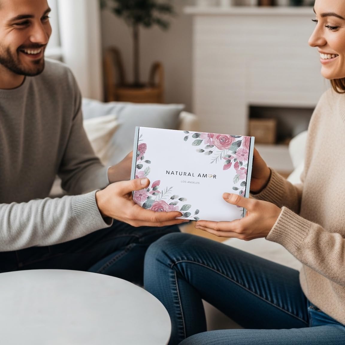 Natural Amor Handmade Spa Gift Set 6 pcs– Includes Citrus Bath Bomb, Lavender Hand Cream, Soap, Bath Salt, Candle – Relaxing Self-Care Kit for Women