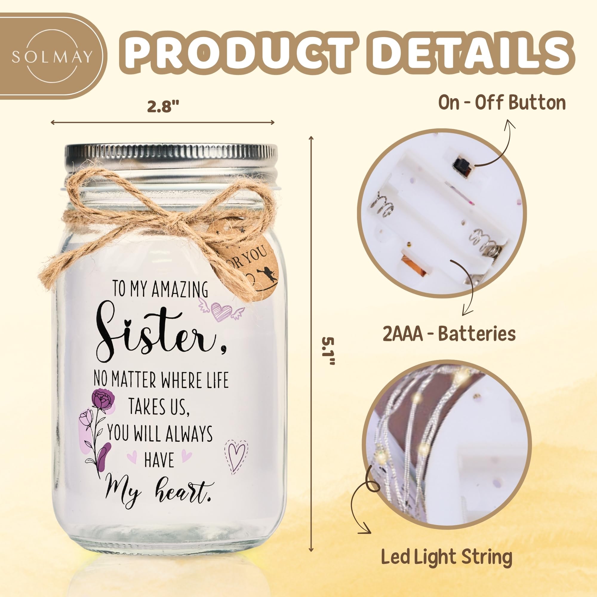 SOLMAY Friendship Gifts for Women – “Good Friends Are Like Stars” Sentimental Keepsake, Best Friend Birthday Gifts for Women Friend, Valentine Gift Idea For Her, Cozy Rustic Home Decor, Ready to Gift