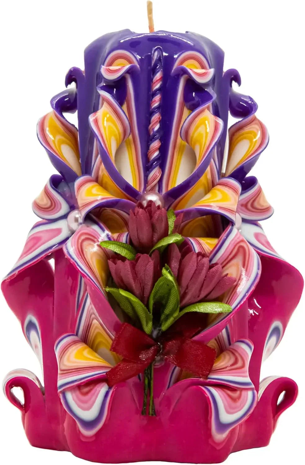 Handmade Carved Candle - Surprise Gift For Her - Decor Birthday Halloween Thanksgiving Christmas - Spiritual Living Room Home Decor Candles - Unique Engagement Wedding Idea - White Blue - Ordagio - Handmade Lifestyle Shop