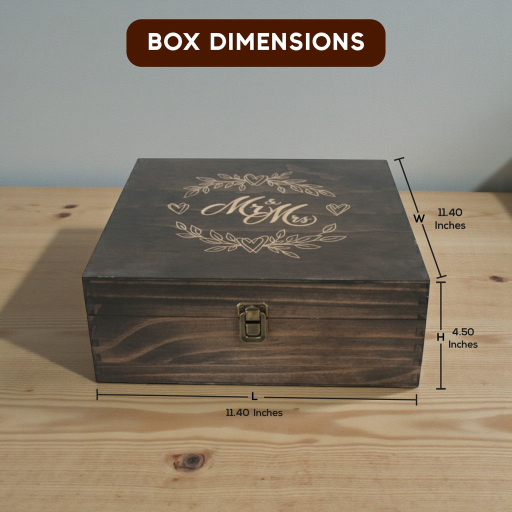 Engraved Memorial Memory Box – Wooden Keepsake Box for Loss of Loved One or Pet – Sympathy Gift – Medium Size – Dark Walnut Finish – 8.5 x 6 x 3 in