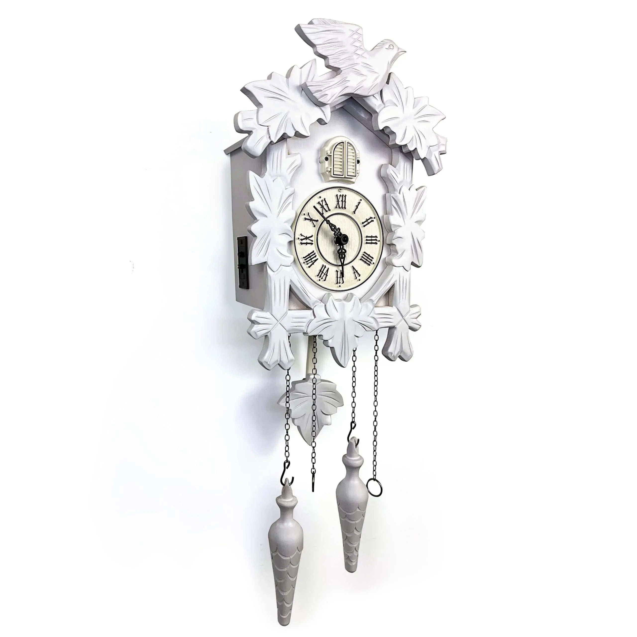 Rylai Cuckoo Clock Vintage Large Wooden Wall Clock Handcrafted 13x9.5 Inch Brown - Handmade Lifestyle Shop