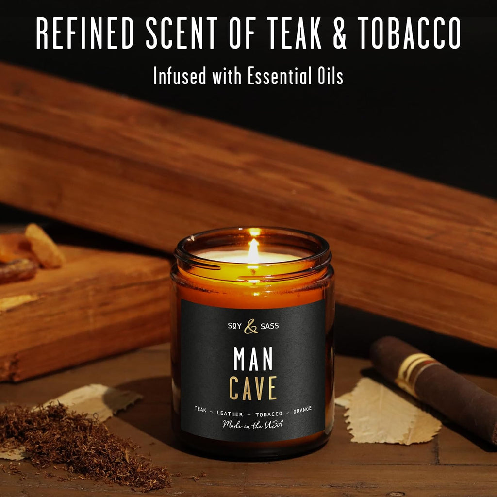 Smoked Vanilla Whiskey Candle - Scented Black Candles for Men or Women - Bourbon, Tobacco & Caramel Soy Wax Mens Candle - Infused w/Essential Oils | Long 50Hr Burn,9oz I Non Toxic I Made in USA