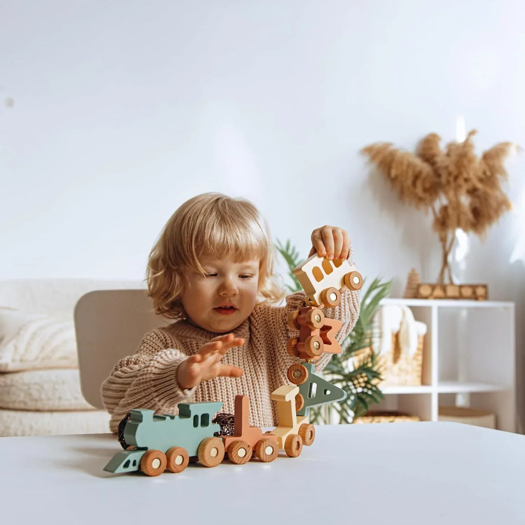 BUSY PUZZLE Personalized Wooden Name Alphabet Train with Name Letters Educational Toys Unique 1st Birthady Gift Easter Present - Handmade Lifestyle Shop