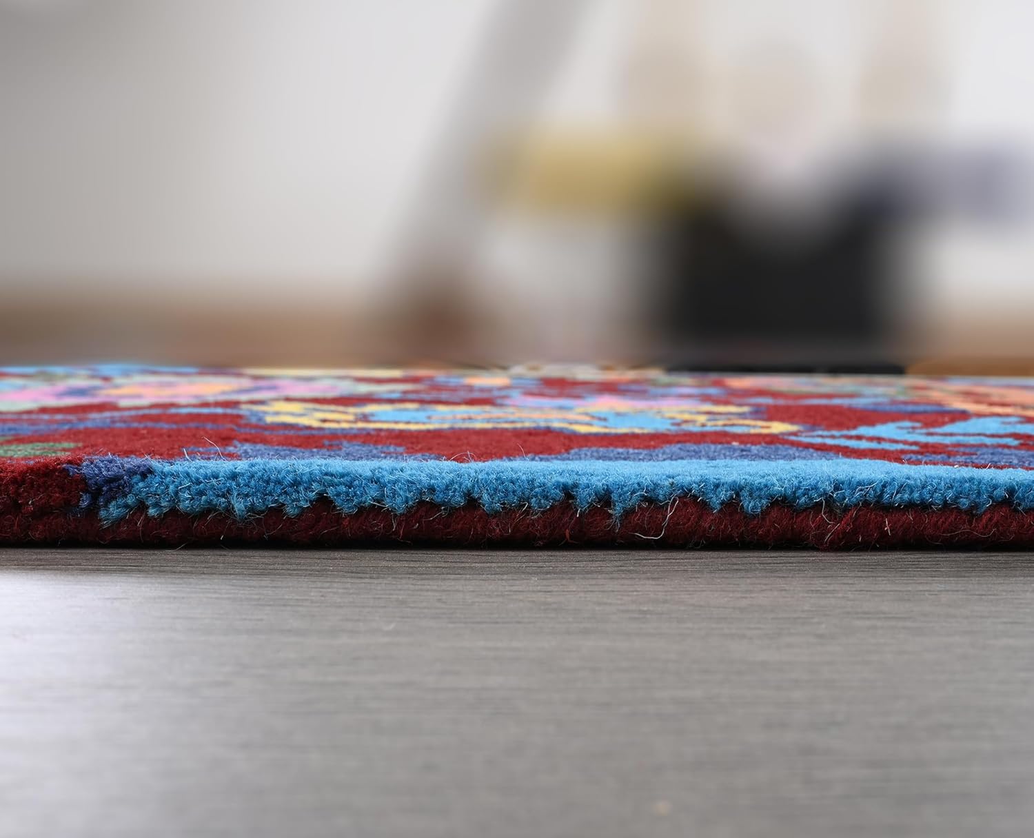 Handmade Oushak Wool Area Rug | Floral and Botanical Patterns in Soft Blue and Green | Luxurious Thick Pile for Living Room, Bedroom & Dining Room Decor (Ivory, 5' x 8')