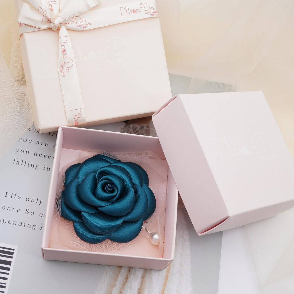 Silk Rose Flower Pin Brooch By NhanDo Handmade – COLOURFUL Floral Brooch Pin, Handmade Gift Ideas, Gift for her, Gift For Mom, Bridesmaid gift, valentines day gifts