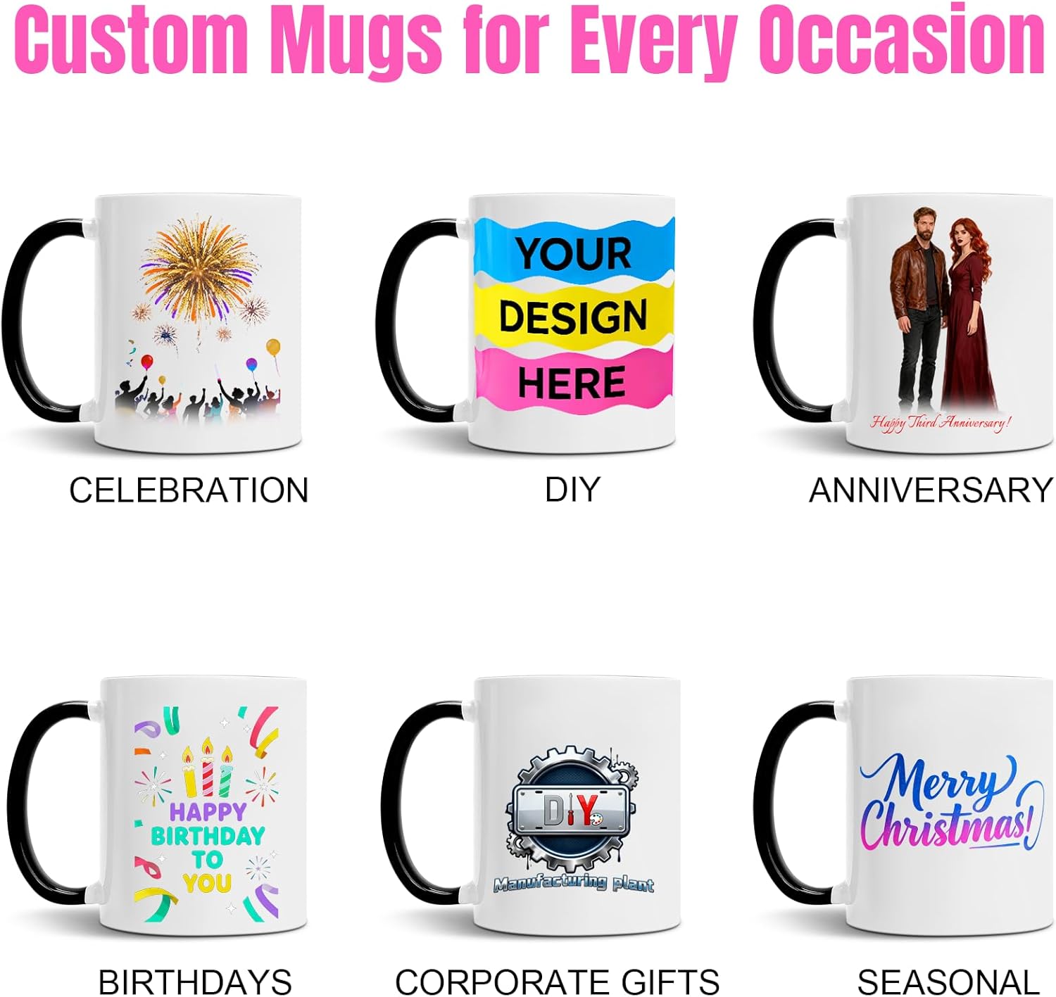 Custom Coffee Mug with Birth Flower & Name - 11oz Large Ceramic Personalized Coffee Cup for Women, Pretty Floral Tea Mugs Gift for Mom Wife Grandma Daughter Sister Coworker Best Friend Birthday