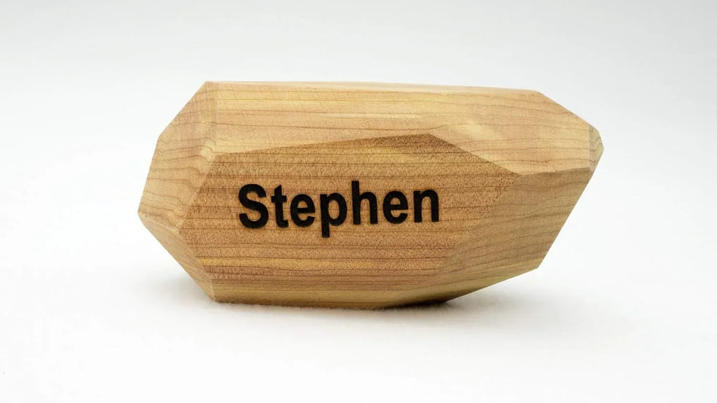 7 Piece Wood Rock Set - Mixed Wood Species - Balancing Blocks - Natural Wood Toy - Organic Jojoba oil and Beeswax Finish - Handmade Wooden Toys - Sensory Toy - USA Made - Personalizable - Handmade Lifestyle Shop