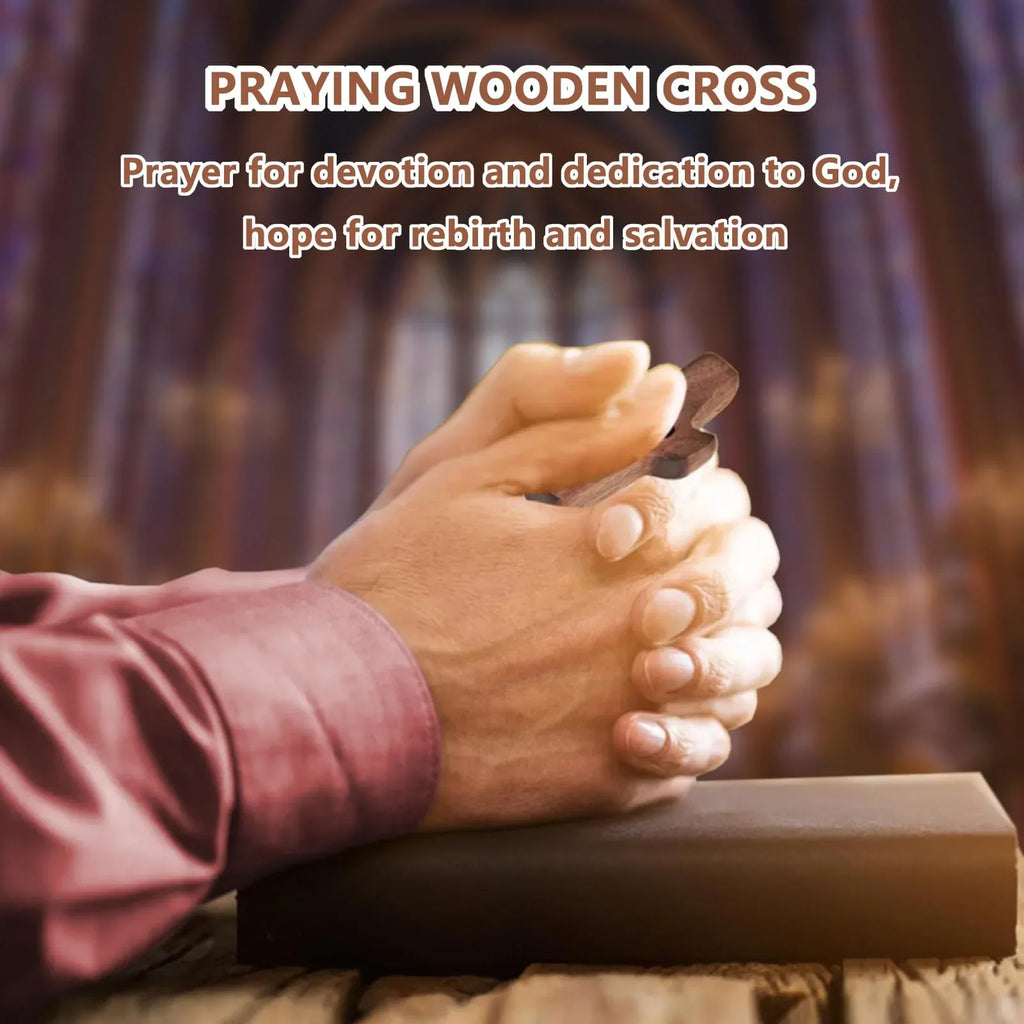 3-Pack Wooden Cross Fidget, Handmade Pocket Wood Crosses, Cross My Heart | Encouragement Gift, Relieve Anxiety for Yourself, Inspirational Easter Gift for Christian Faith, Prayer, Valentines Day Gifts - Handmade Lifestyle Shop