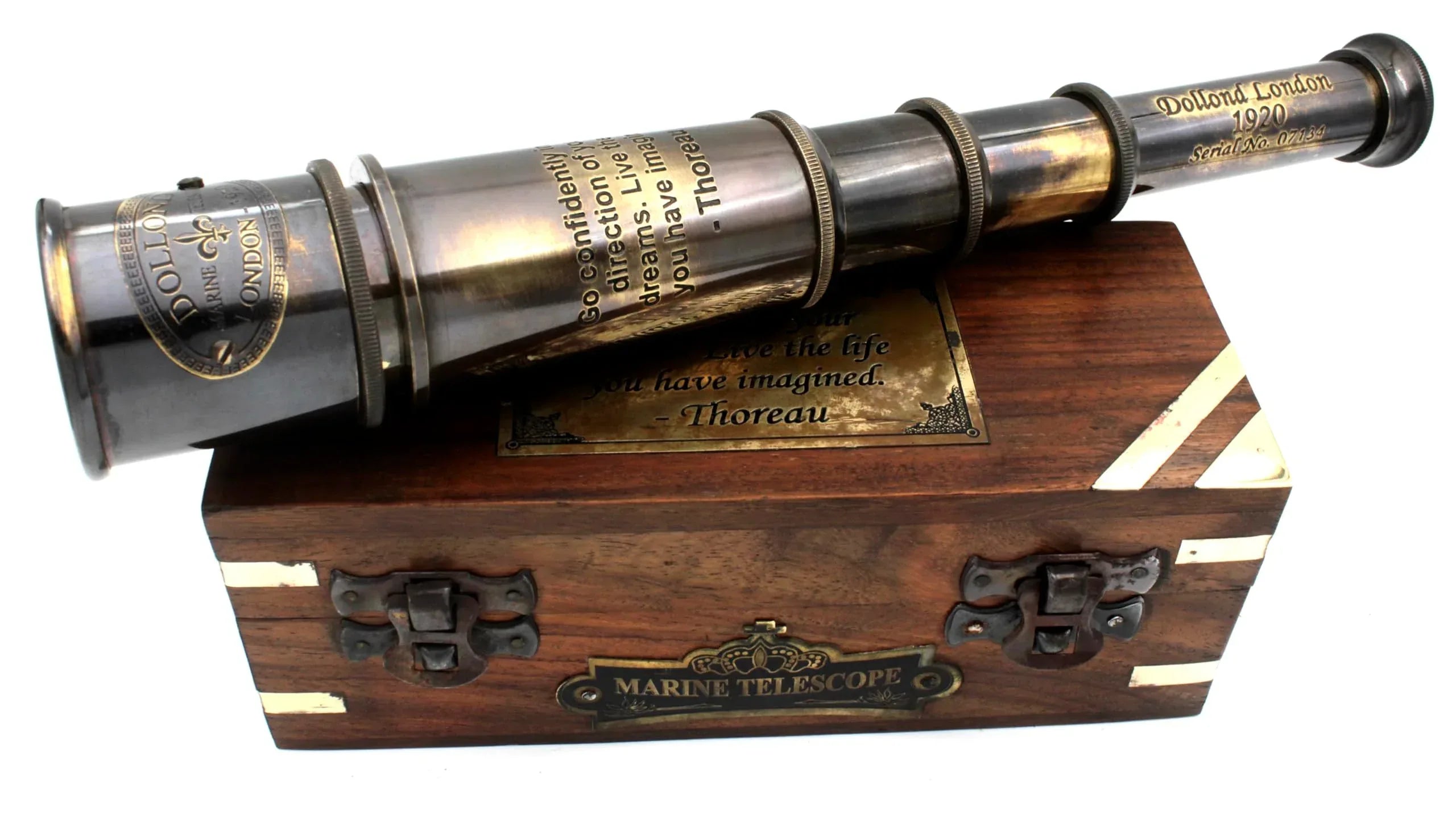 Handcrafted Brass Maritime Telescope with Wooden Box (Style 1) - Handmade Lifestyle Shop