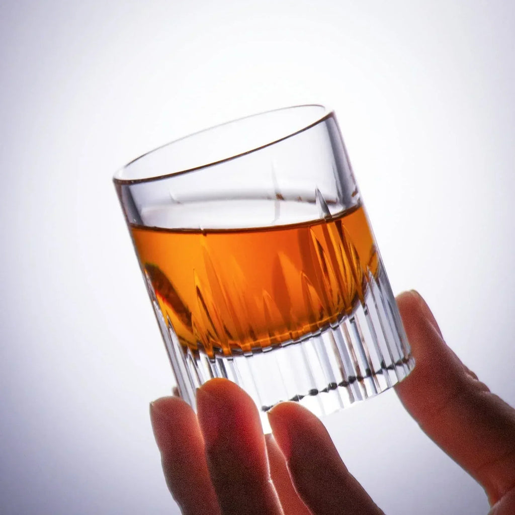 KAMMAK Crystal Whiskey Glasses Set of 2, Handcrafted 7.1oz Old Fashioned Glasses Stemless, Luxury Cocktail Glasses, Hand Blown Scotch Cup for Women, Men Gift for Rocks, Bourbon Barware, Bar - Handmade Lifestyle Shop