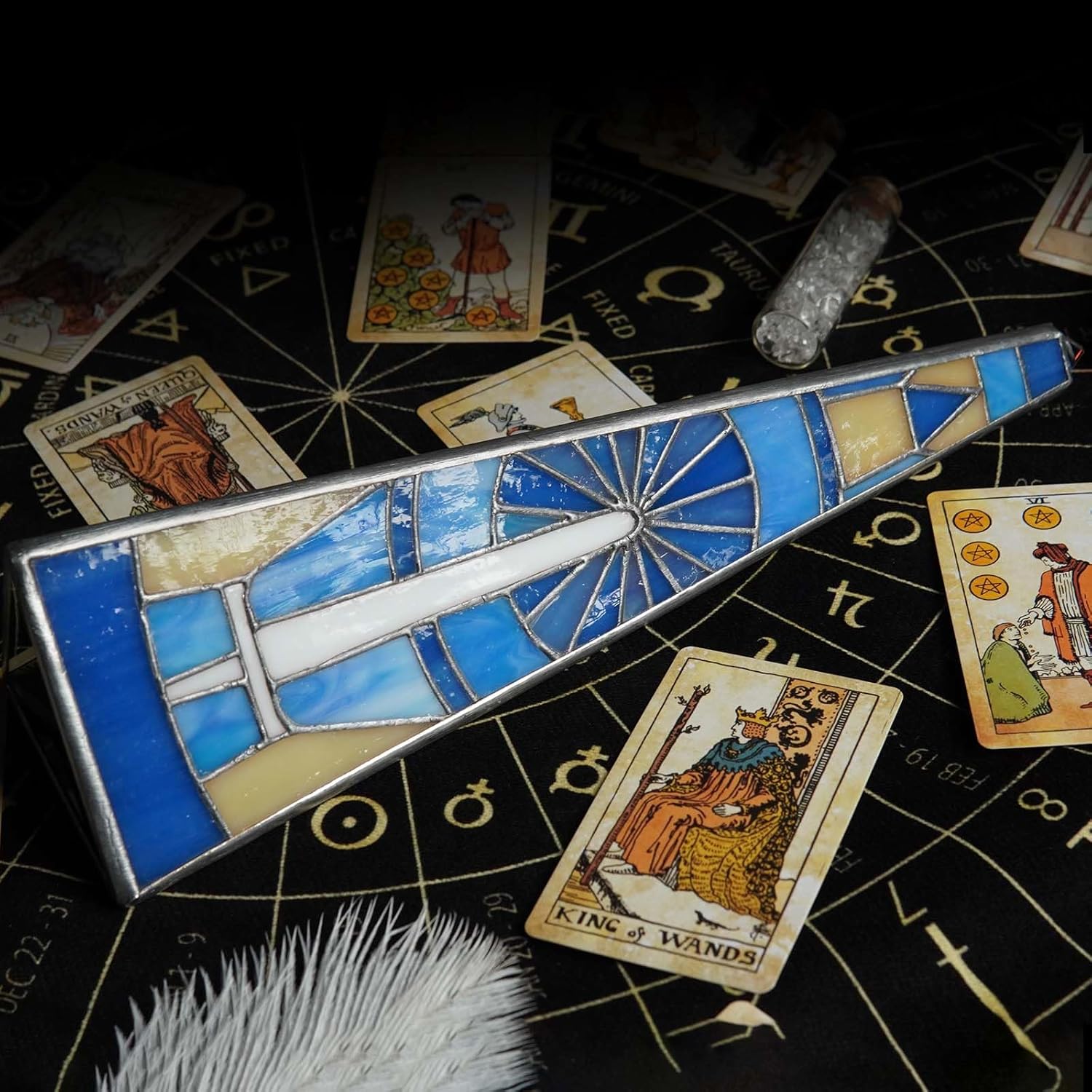 10" Aurora Kaleidoscope for Adults, Tiffany Stained Glass Handmade Adult Kaleidoscope with Gift Box,Anniversary Birthday Christmas New Year Valentine's Day Present Gift