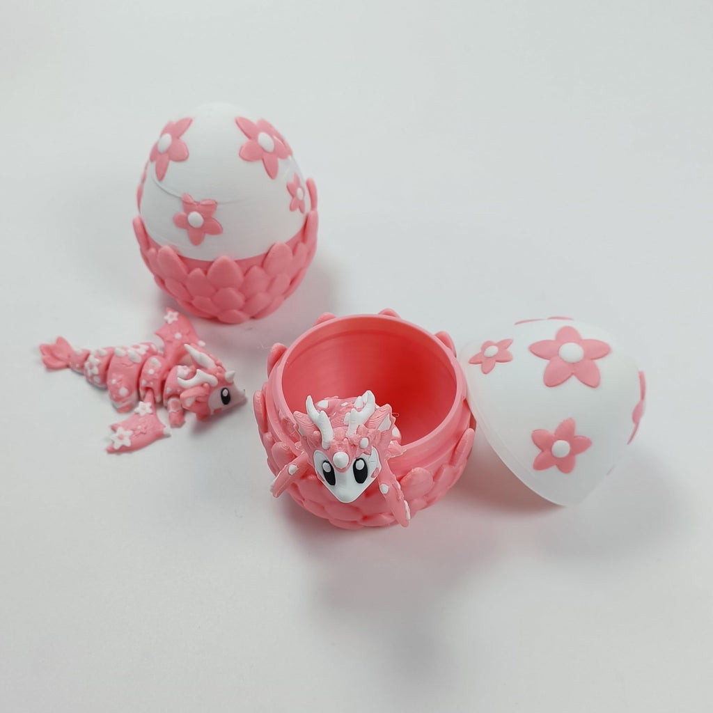 Enchanted 3D Egg with Miniature Inside - Handcrafted Printed Collectible | Fantasy Decor & Gift (Ice Cream Dragon & Egg (Box))