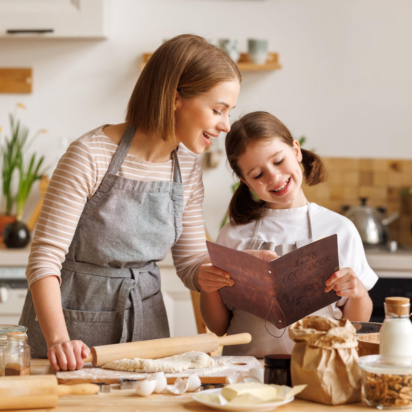 Personalized Recipe Book, Handmade Blank Notebook to Write in Your Own Recipes, 17 Custom Cover Designs, Handcrafted Gift for Mom, Dad, Husband, Wife, Grandma, Sister, Christmas, Birthday