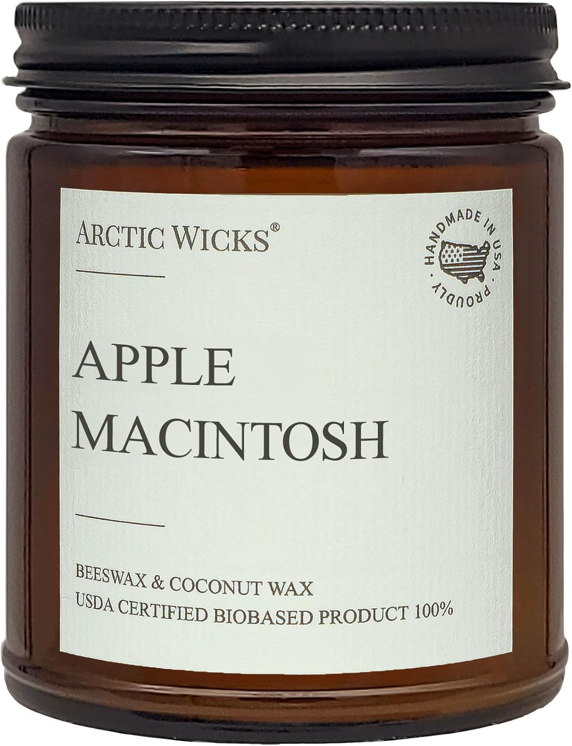 Vanilla Bourbon Candle | Arctic Wicks 9oz Coconut & Beeswax Candles | Scented Non-Toxic Candles for Fall, Winter, Holidays, Gifts For Him, Whiskey Bourbon, Vanilla Candle | USDA Certified Biobased
