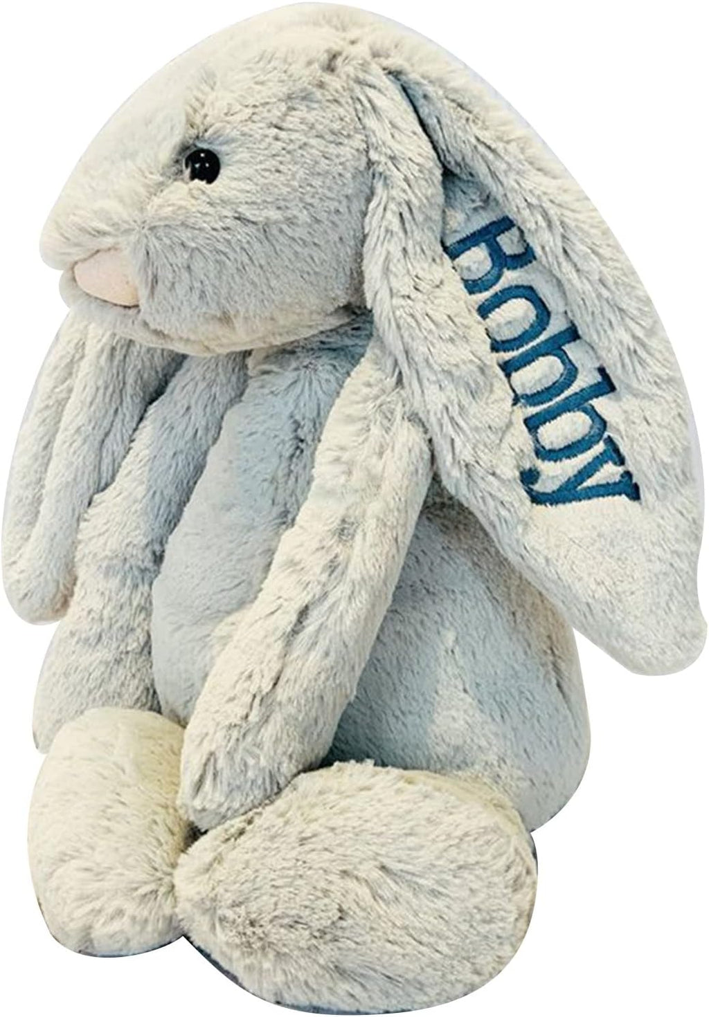 Embroidered Plush Bunny With Child'S Name HandMade Custom Plush Toy Child'S First Easter Gift