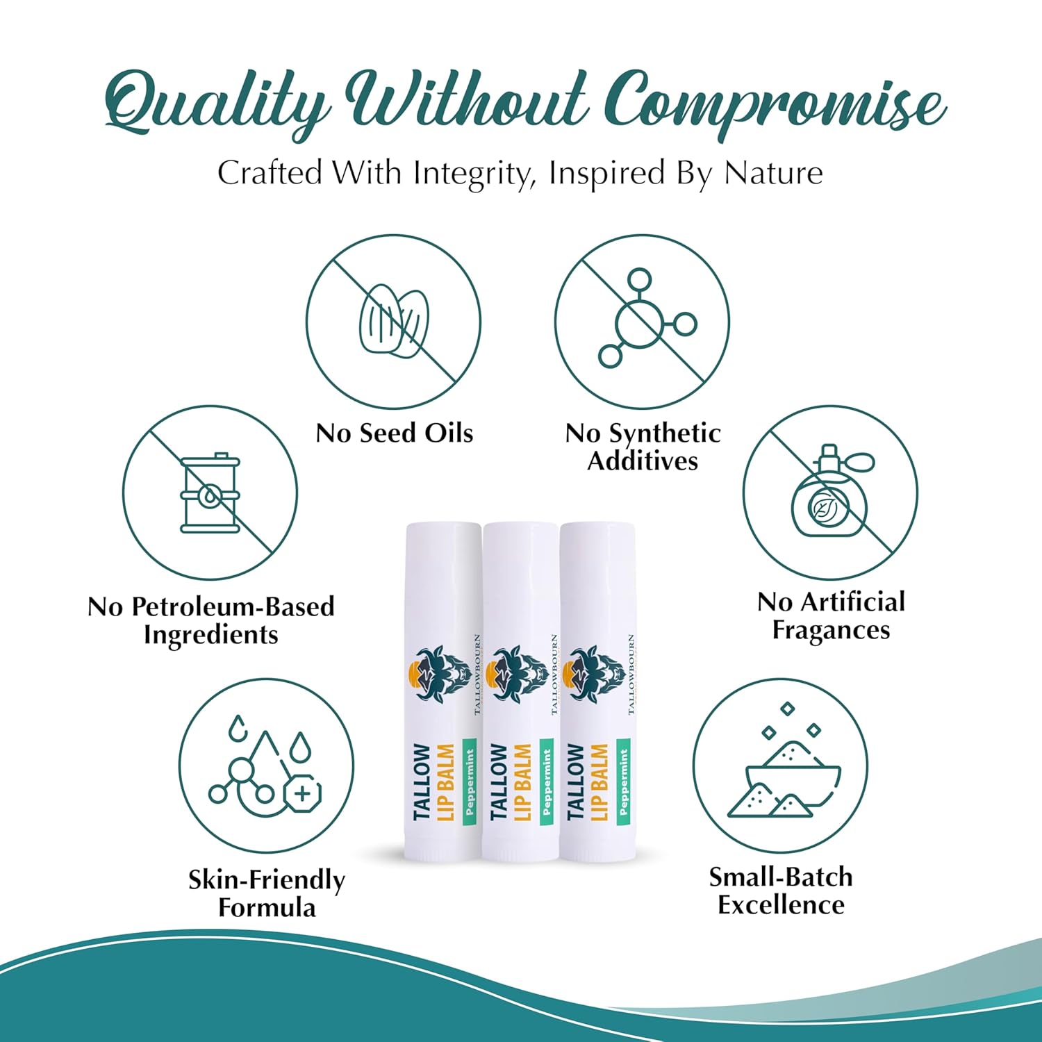 Moisturizing Tallow Lip Balm – Grass-Fed Beef Tallow with Organic Coconut Oil, Beeswax, and Vitamin E – Lip Balm Set – Variety Pack – Travel Essential – 3-Pack