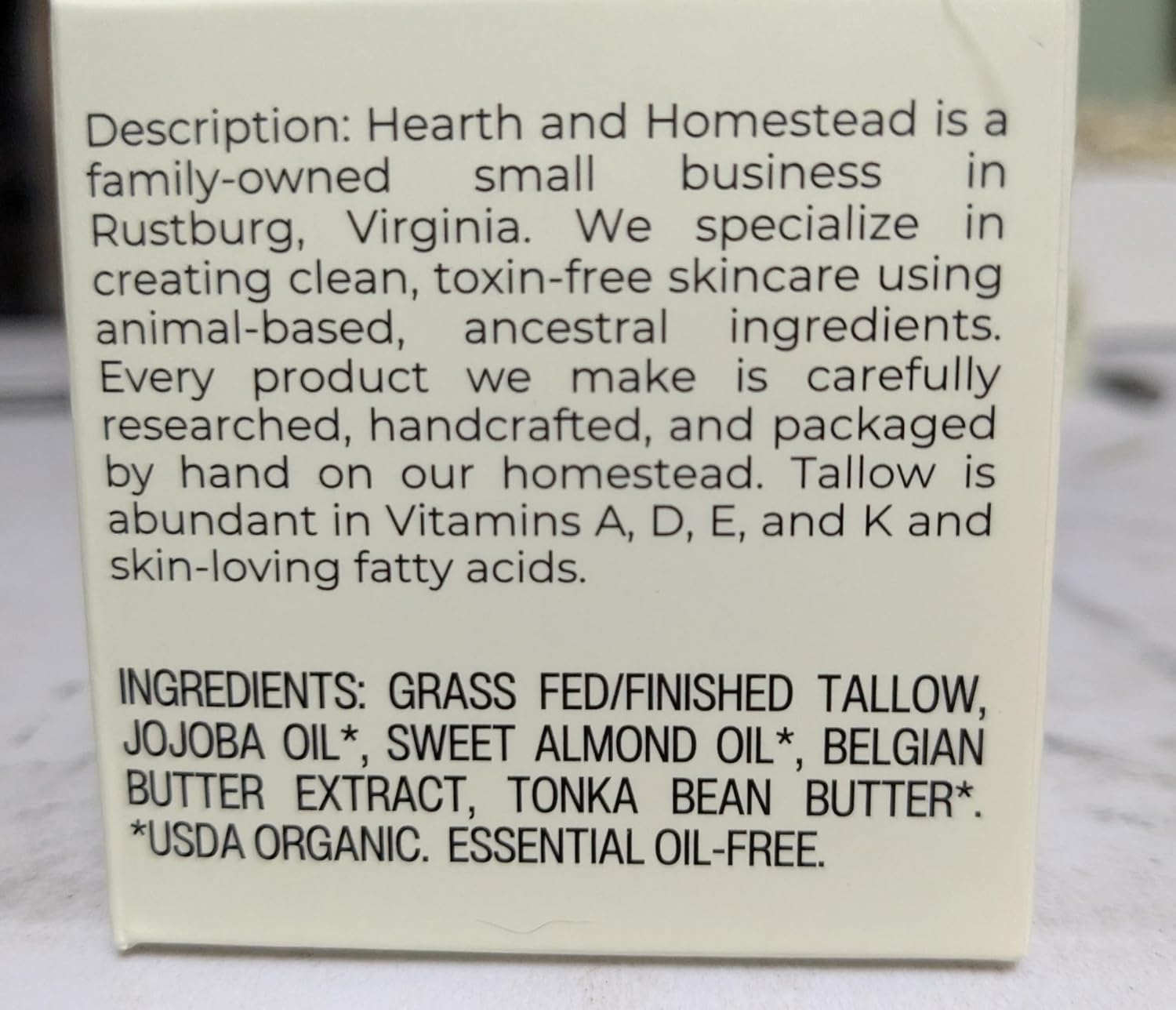 Hearth and Homestead: Handmade Whipped Tallow Balm (Unscented/Herb-Infused) - Organic Body Butter with Infused Olive Oil, for Eczema, Rosacea, Baby - 1.3 oz