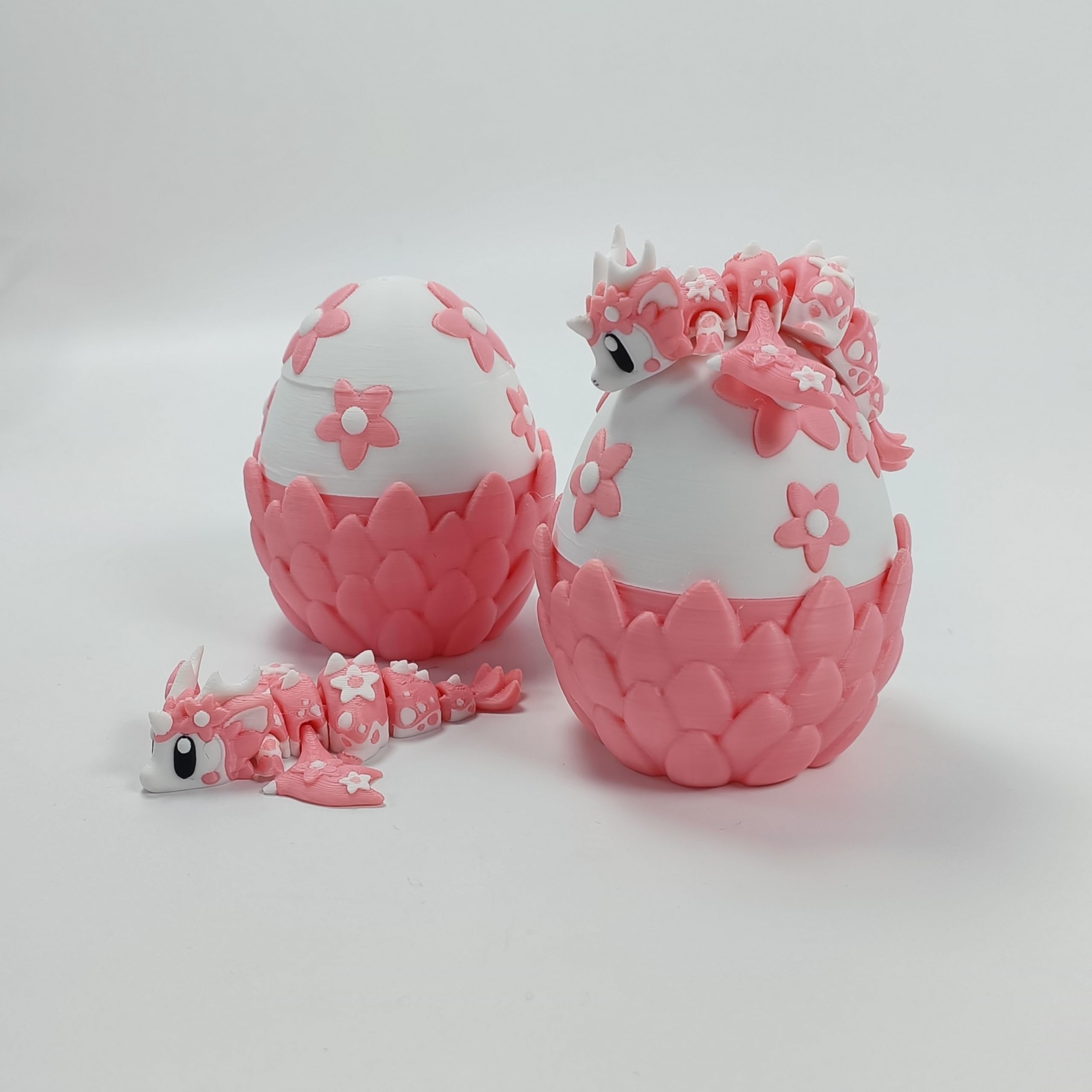 Enchanted 3D Egg with Miniature Inside - Handcrafted Printed Collectible | Fantasy Decor & Gift (Ice Cream Dragon & Egg (Box))